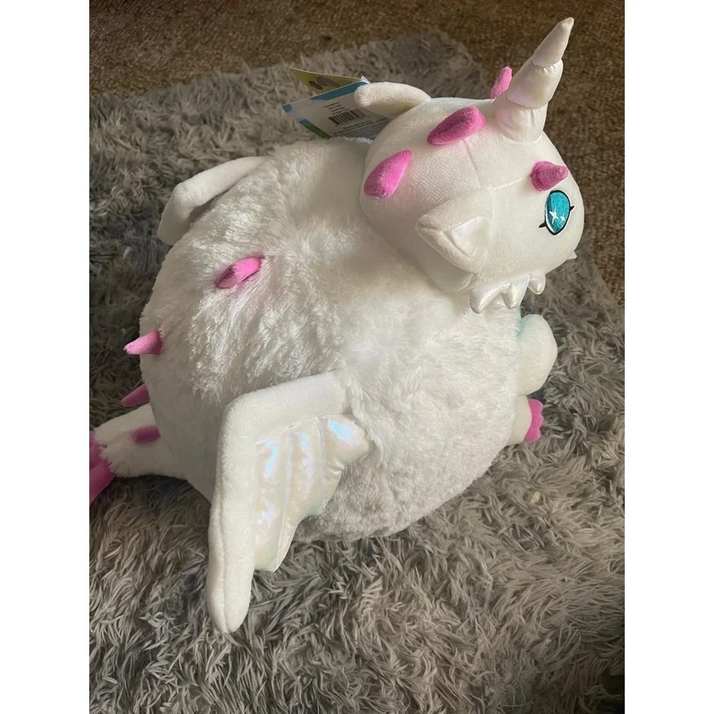 NWT Squishable White Pink Iridescent Dragon Unicorn Plush Wings Fantasy - Picture 3 of 5